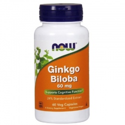NOW FOODS Ginkgo Biloba 60 mg 60 veg caps.