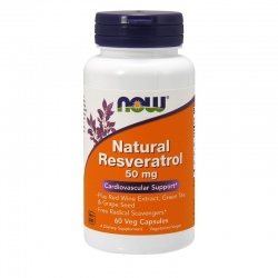 NOW Foods Natural Resveratrol 50mg 60 kaps.