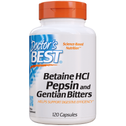 Doctors Best Betaine HCl Pepsin Gentian 120 kaps.