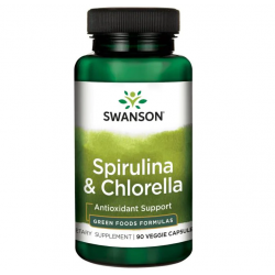 SWANSON Spirulina & Chlorella Organic 90 vcaps.