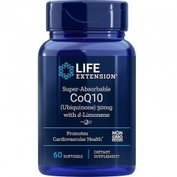 LIFE EXTENSION Super Absorbable CoQ10 with d-Limonene 50 mg 60 softgels