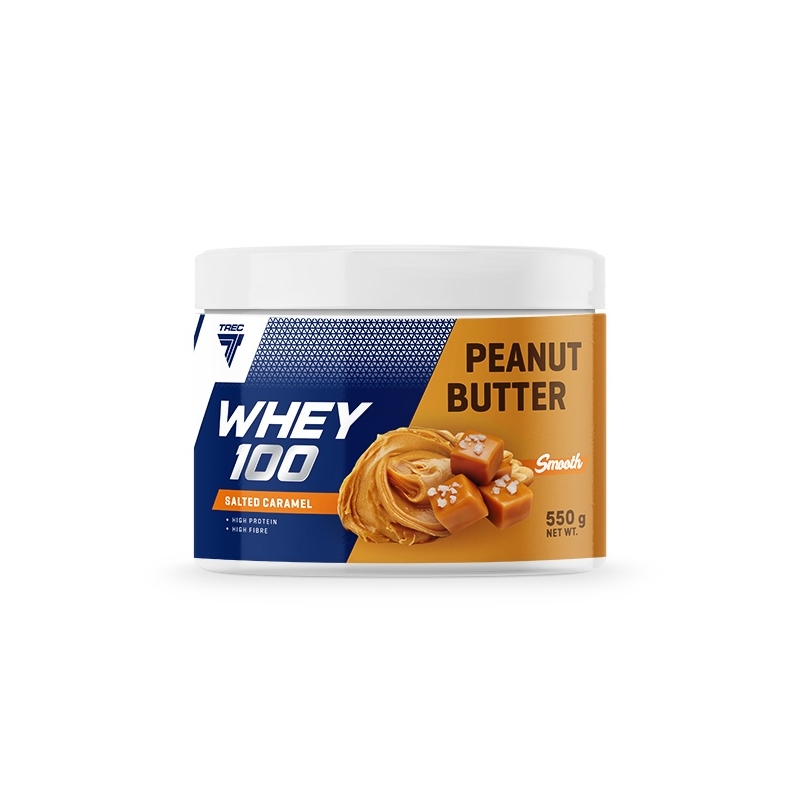 TREC Peanut Butter Whey 100 550 g Solony Karmel Gładkie