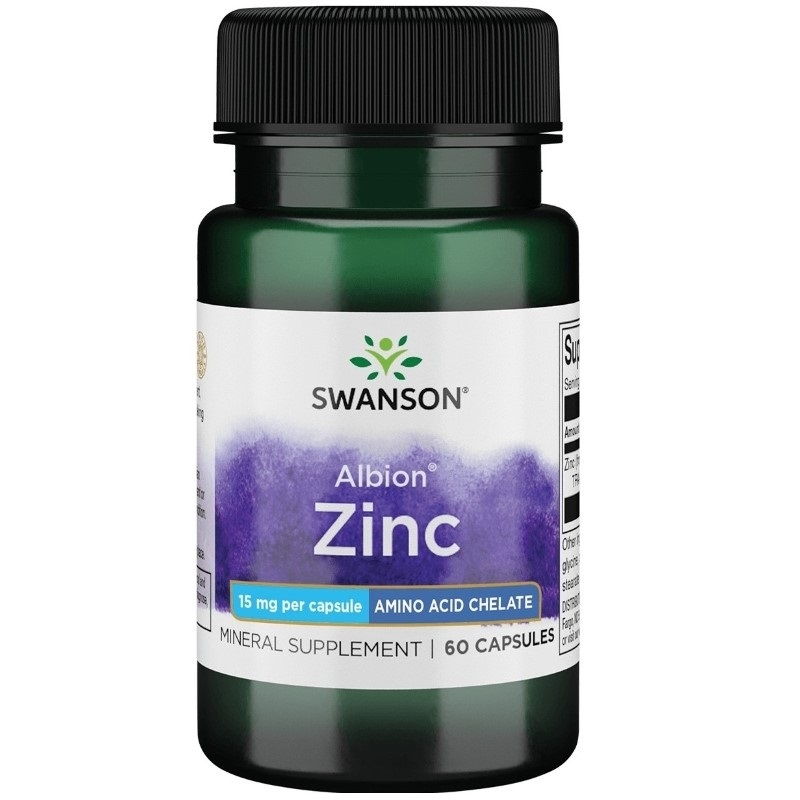 SWANSON Albion Chelated Zinc 15 mg 60 kaps.