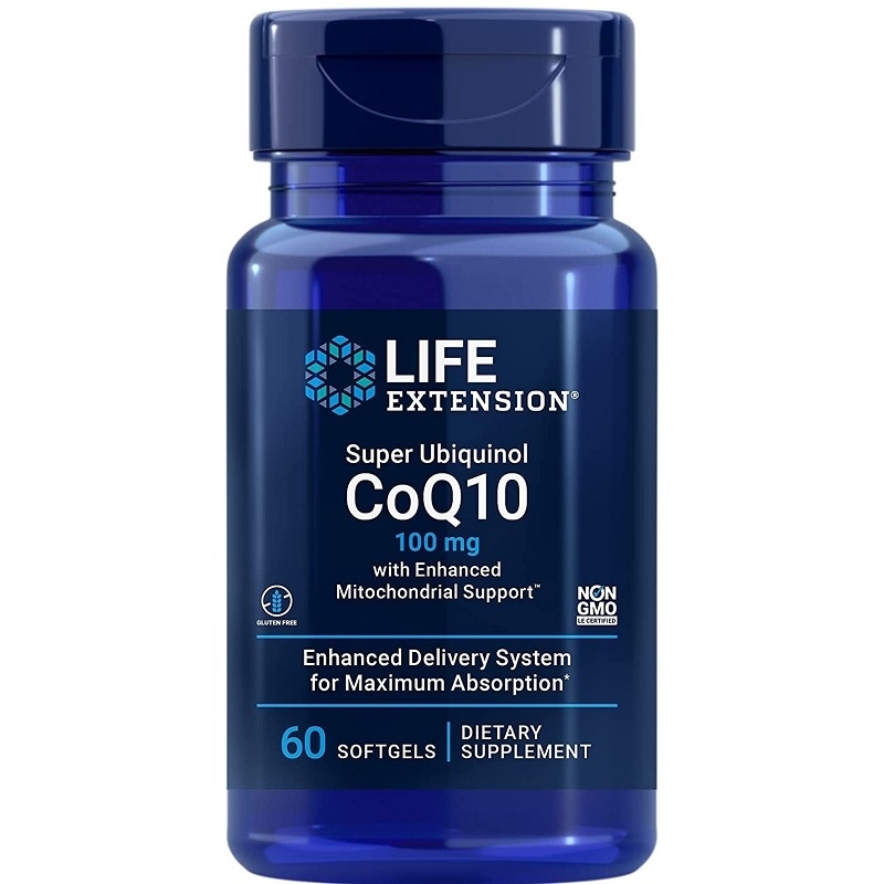 LIFE EXTENSION  Super Ubiquinol CoQ10 100mg Mitochondrial Support 60 gels.