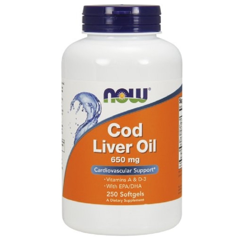 NOW Foods Cod Liver Oil 650 mg 250 kaps.