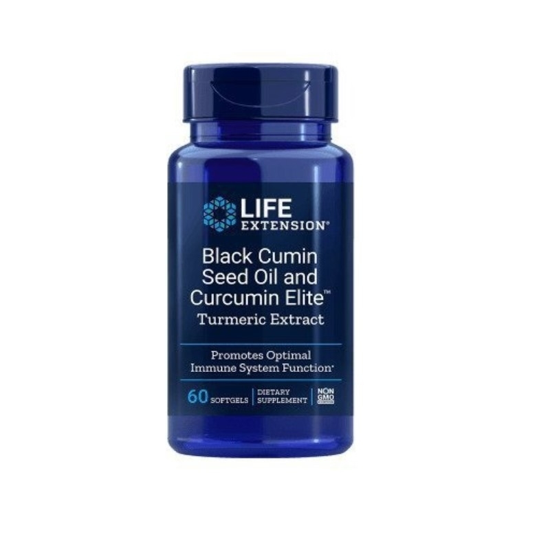 LIFE EXTENSION Black Cumin Seed Oil and Curcumin Elite Turmeric Extract 60 softgels