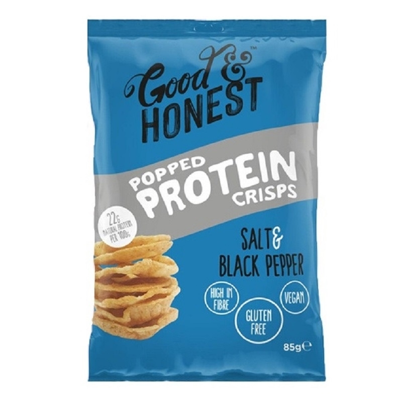 GOOD & HONEST Pop Protein Crisps 85g Sól z Czarnym Pieprzem