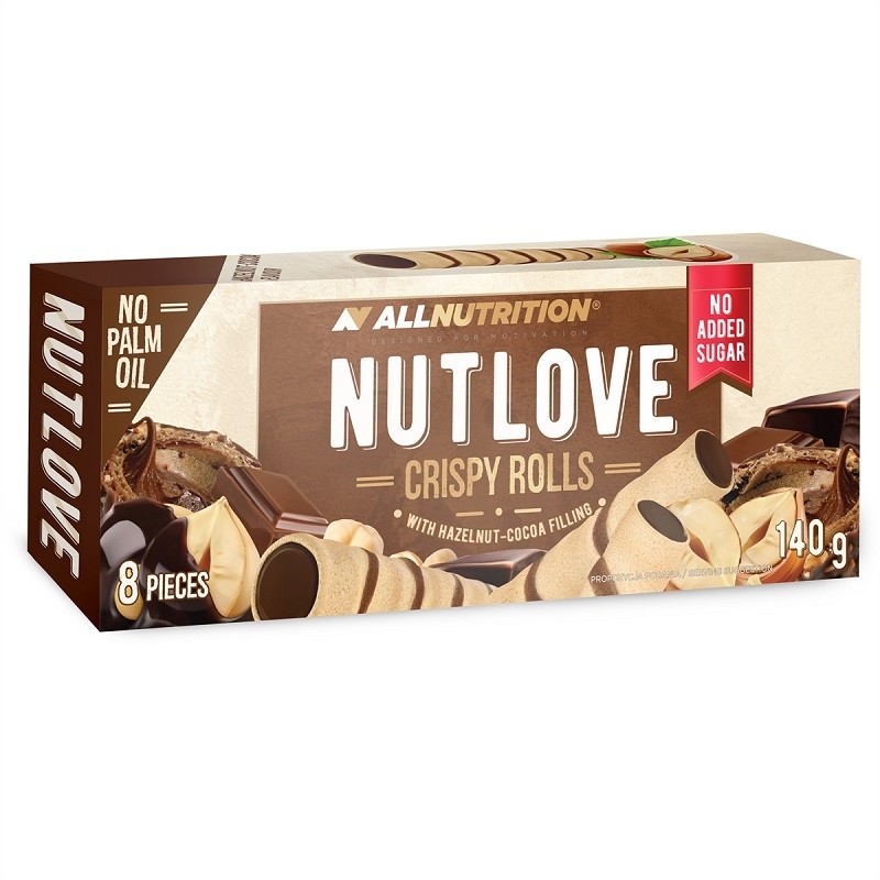 ALLNUTRITION Nutlove Crispy Rolls 140 g Hazlnut Cocoa Filling