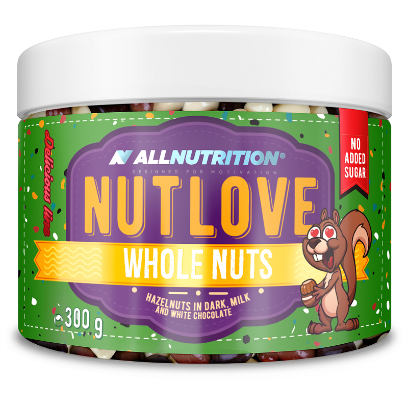 ALLNUTRITION  Nutlove Nuts 300 g Hazelnut In Dark, Milk And White Chocolate