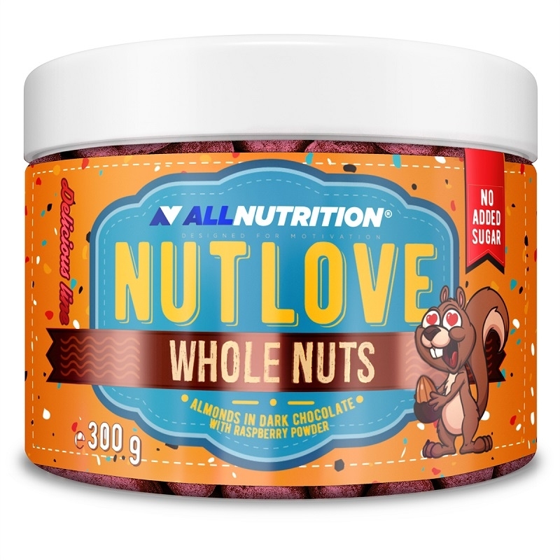 Allnutrition Nutlove Nuts 300 g Almonds In Dark Chocolate With Raspberry Powder