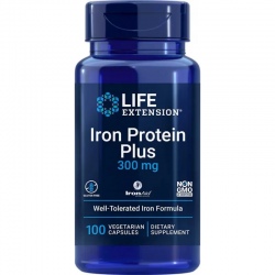 LIFE EXTENSION Iron Protein Plus 300 mg 100 veg caps.