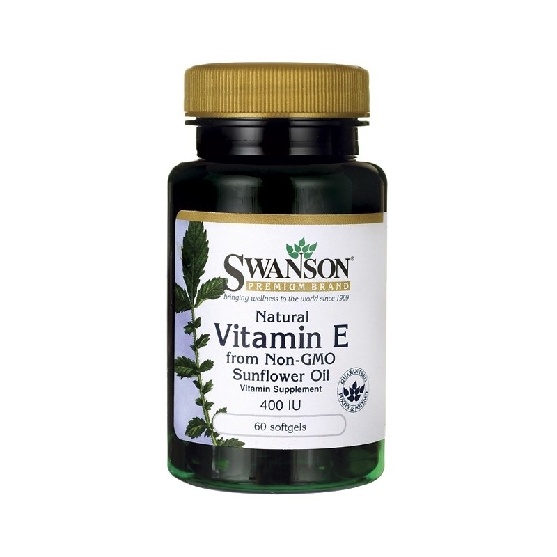 SWANSON Natural Vitamin E from Non-GMO Sunflower Oil 60 kap.żel.