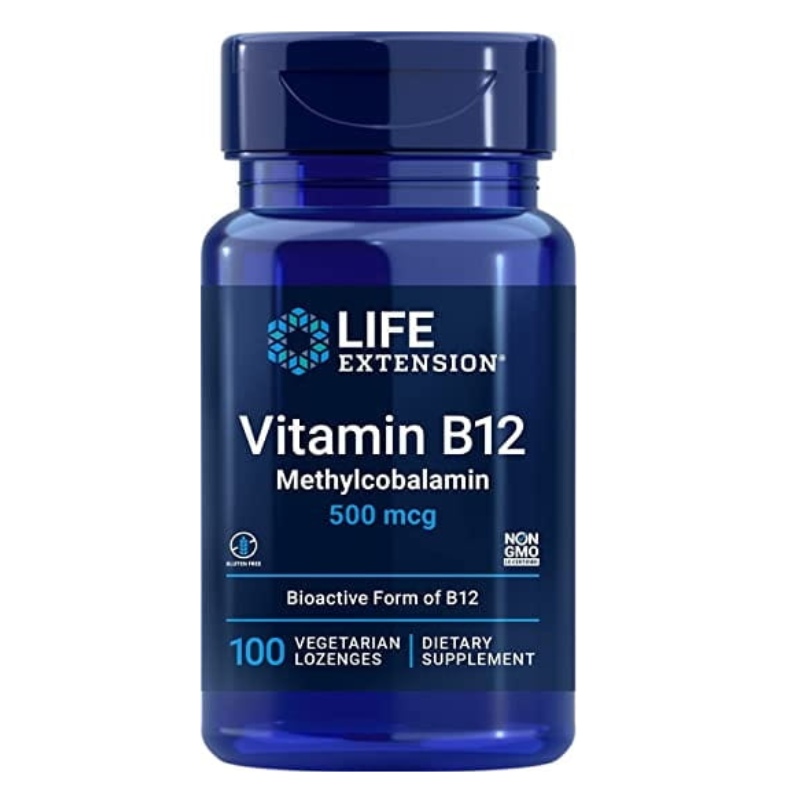 LIFE EXTENSION Vitamin B12 Methylcobalamin 500 mcg 100 vegetarian lozenges
