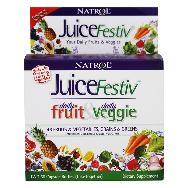 NATROL JuiceFestiv, Daily Fruits & Veggie 60+60 caps.