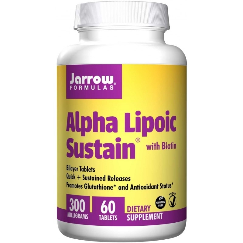 JARROW FORMULAS ALA Sustain 300 mg & Biotin 60 tabs.