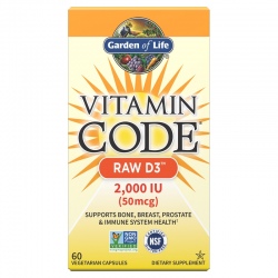 GARDEN OF LIFE Vitamin Code RAW D3 2000IU 60 vcaps.