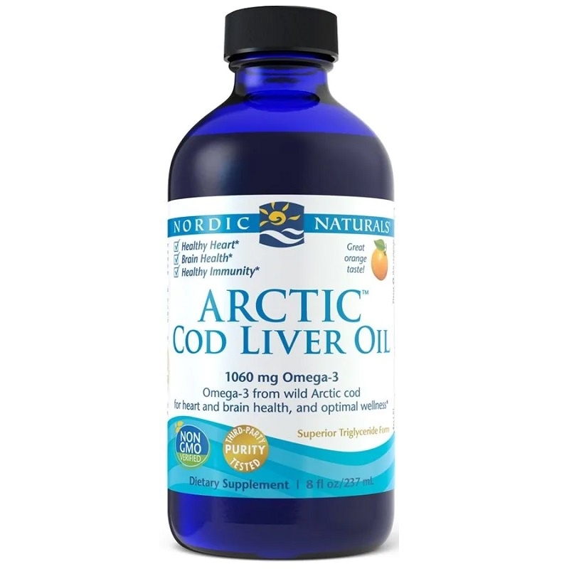 NORDIC Arctic Cod Liver Oil 1060 mg 237 ml Pomarańcza
