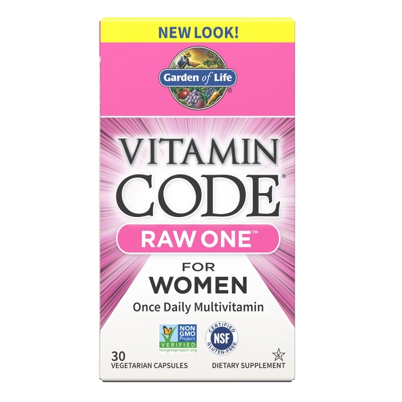 GARDEN OF LIFE Vitamin Code RAW One For Women 30 veg caps.