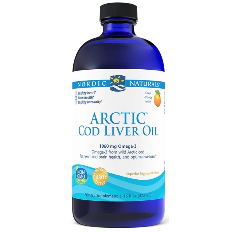 NORDIC NATURALS Arctic Cod Liver Oil 1060 mg 473 ml Pomarańcza