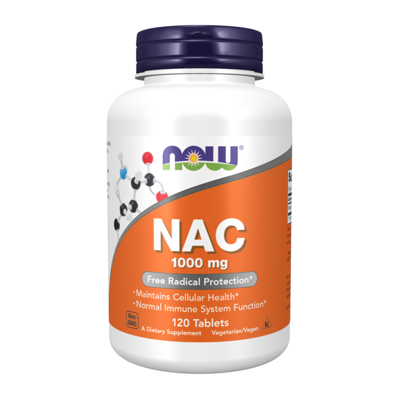 NOW FOODS NAC N-Acetylocysteina 1000 mg 120 tabs.