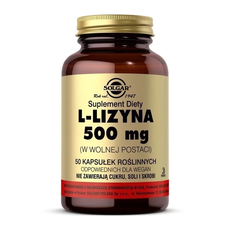SOLGAR L-Lizyna 500 mg 50 caps.
