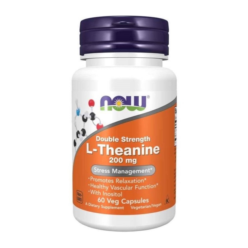 NOW FOODS L-Theanine 200 mg Inositol 60 veg caps.