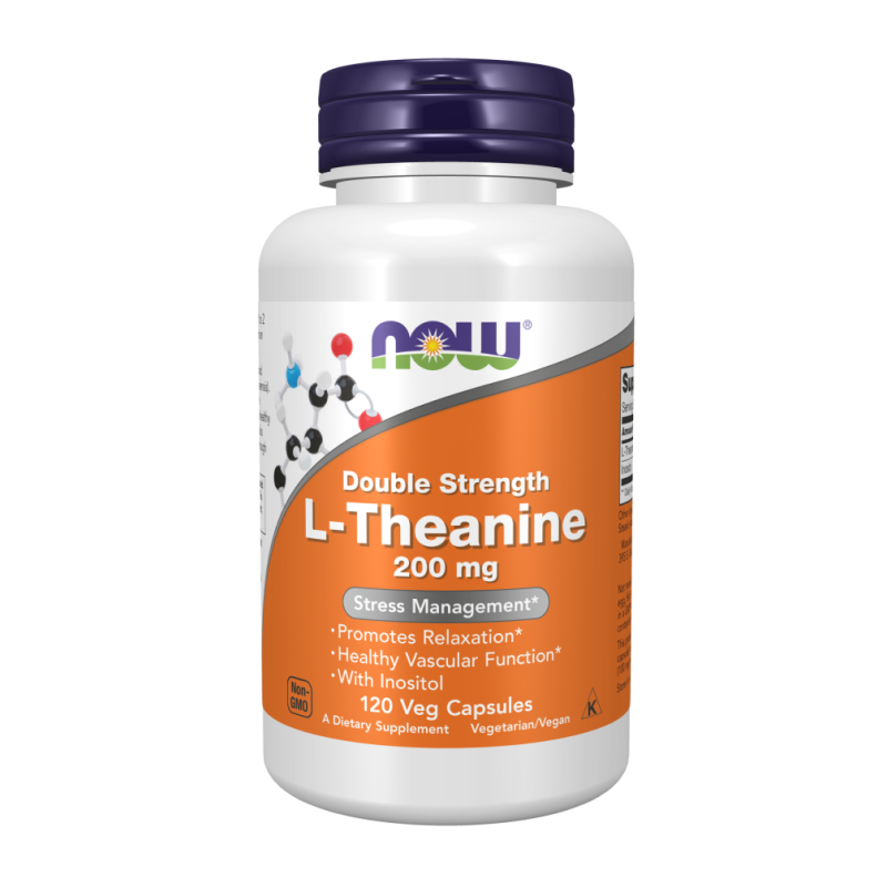 NOW FOODS L-Theanine 200 mg  Inositol 120 veg caps.