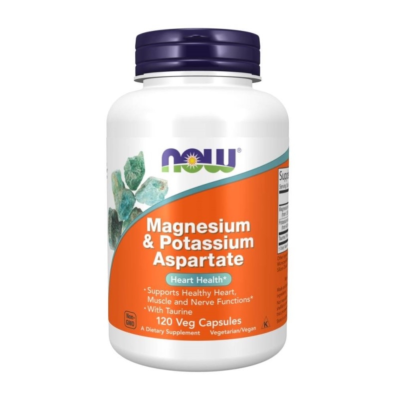 NOW Foods Magnesium & Potassium & Aspartate Taurine - 120 tablets