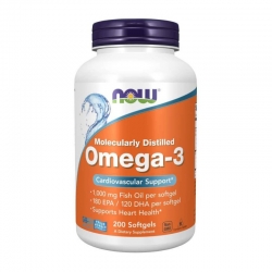 NOW Foods Omega 3 1000 mg 200 capsules .