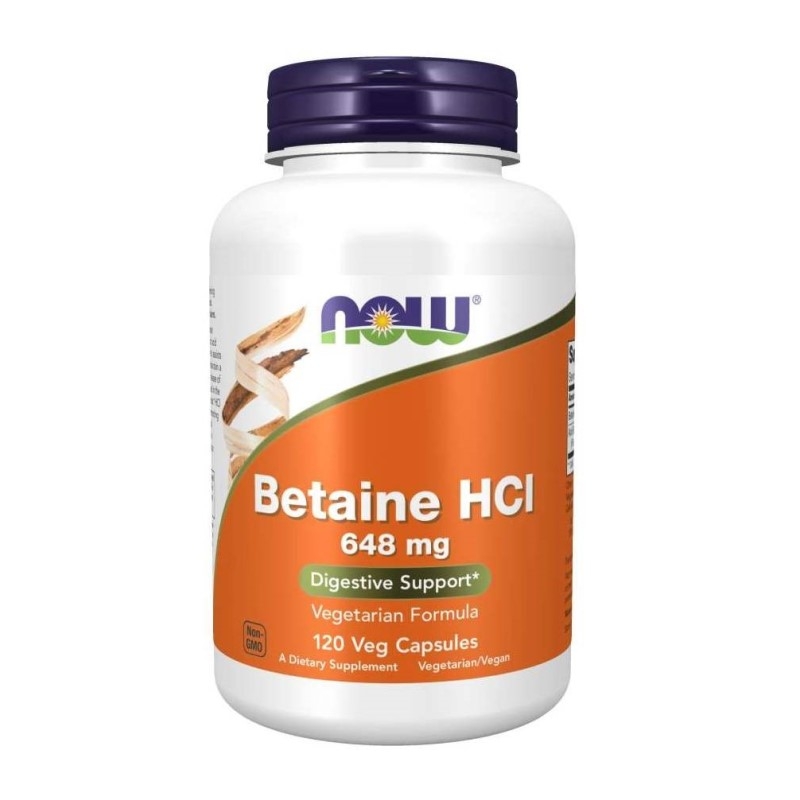 NOW FOODS Betaine HCL 648 mg 120 vcaps.