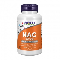 NOW FOODS NAC N-Acetylocysteina 600 mg 100 veg caps.