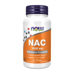 NOW FOODS NAC N-Acetylocysteina 1000 mg 60 tabs.
