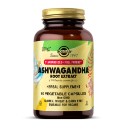 SOLGAR Ashwagandha Root Extract 60 vege caps.