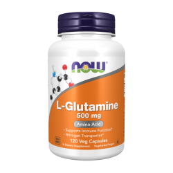 NOW FOODS L-Glutamina 500 mg 120 vege caps.