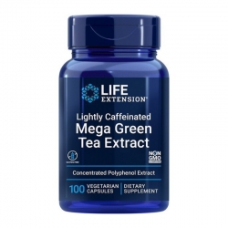 LIFE EXTENSION Lightly Caffeinated Mega Green Tea Extract 100 vege caps.