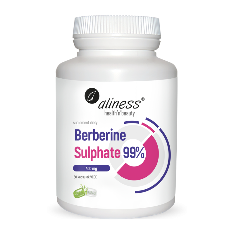 ALINESS Berberine Sulphate 99% 400 mg 60 veg caps.