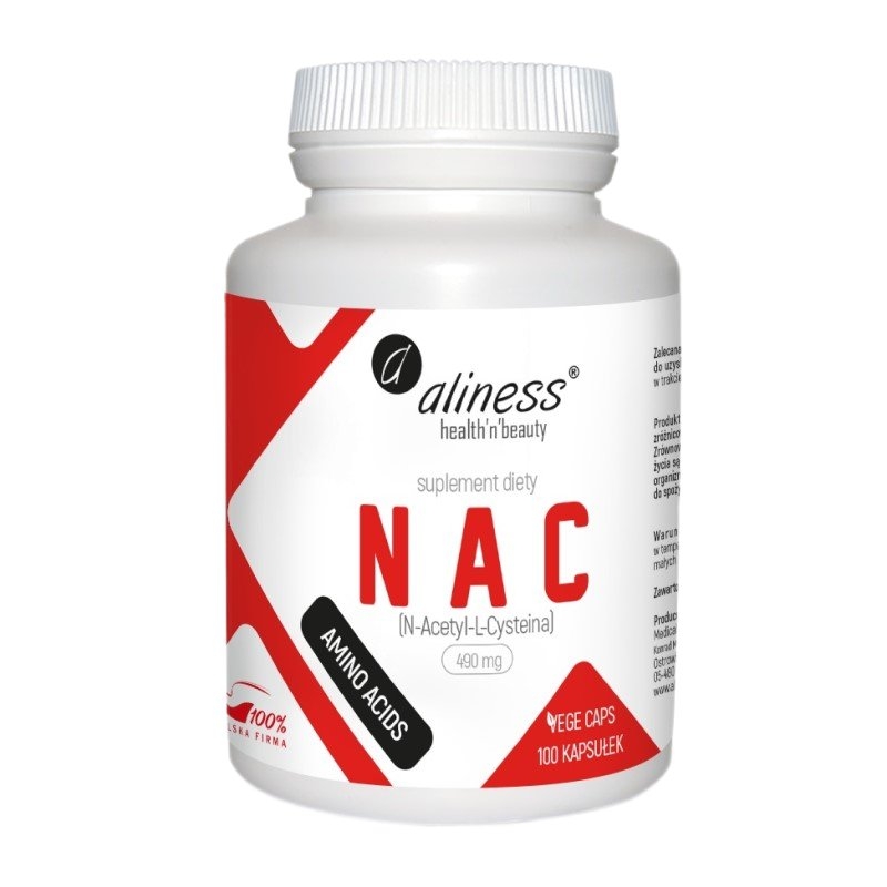 ALINESS NAC N-Acetyl L-Cysteina 490 mg 100 veg caps.