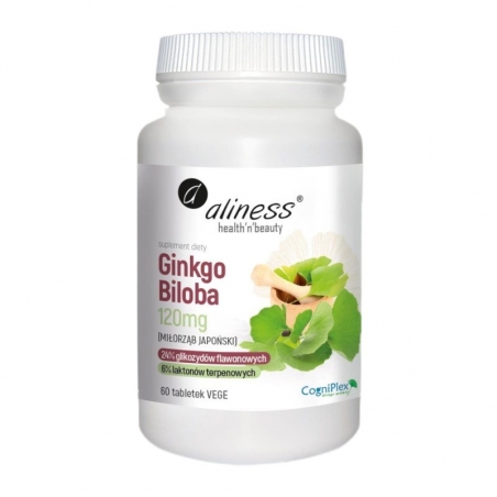 ALINESS Ginkgo Biloba 120 mg 60 veg tabs.