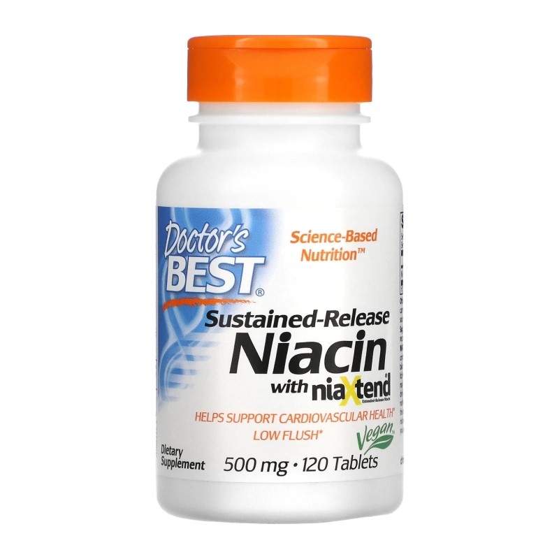 DOCTOR'S BEST Niacin Time-release 500mg 120tabl.