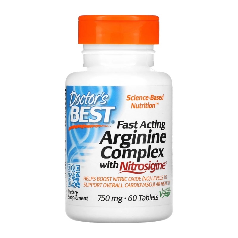 DOCTOR'S BEST Fast Act. L-Arginine Complex 750 mg 60 tab