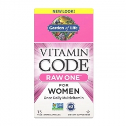 GARDEN OF LIFE Vitamin Code RAW One For Women 75 veg caps.