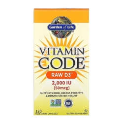 GARDEN OF LIFE Vitamin Code RAW D3 2000IU 120 veg caps.