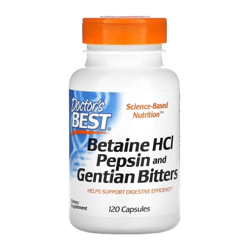 Doctors Best Betaine HCl Pepsin Gentian 120 caps.