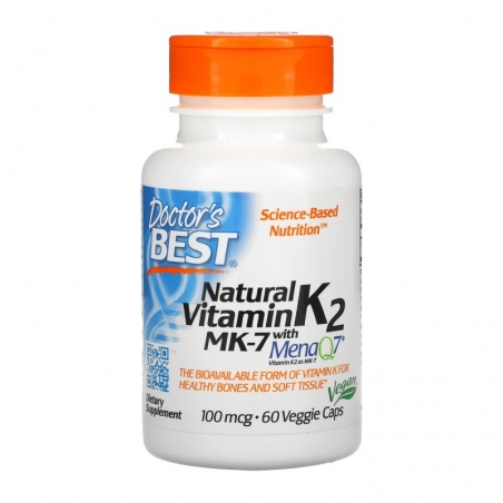 DOCTOR'S BEST Vitamin K2 MK-7 100 mcg 60 veg caps.