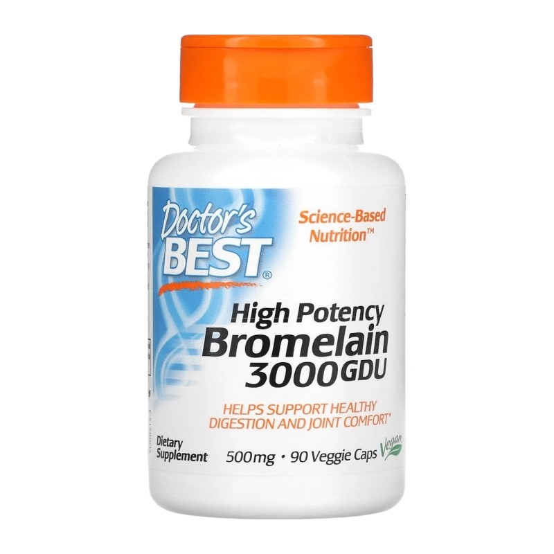 DOCTOR'S BEST High Potency Bromelain 3000 GDU 500 mg 90 veg caps.