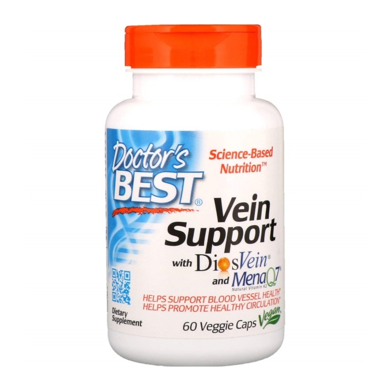 DOCTOR'S BEST Vein Support DiosVein and MenaQ7 60 veg caps.
