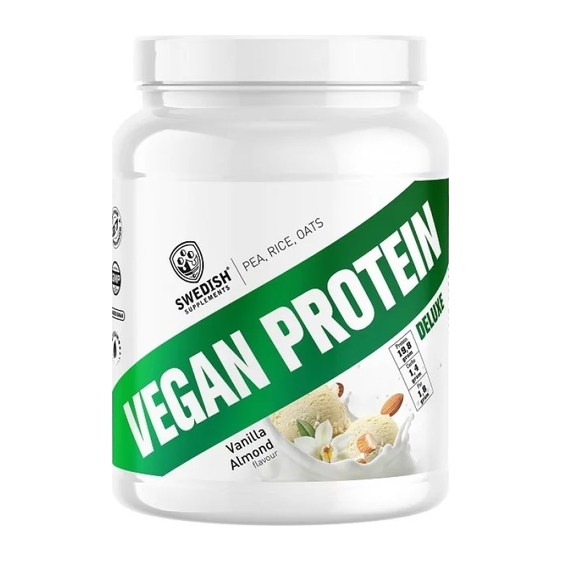 SWEDISH Vegan Protein Deluxe 750 g WANILIA-JABŁKO (30.09.2024)
