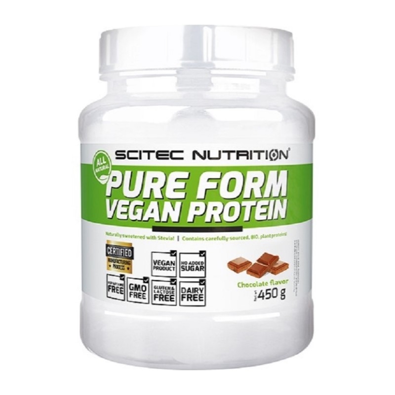 SCITEC Pure Form Vegan Protein 450 g Czekolada