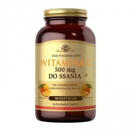 SOLGAR Witamina C 500 mg 90 tabs. POMARAŃCZA