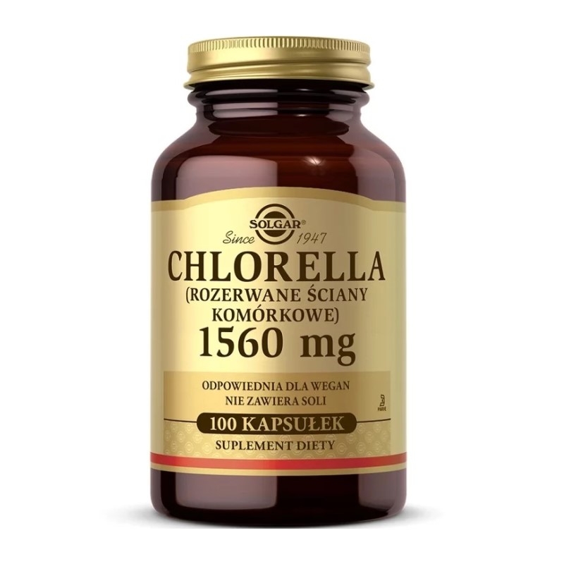 SOLGAR Chlorella (rozerwane ściany komórkowe) 1560 mg 100 caps.